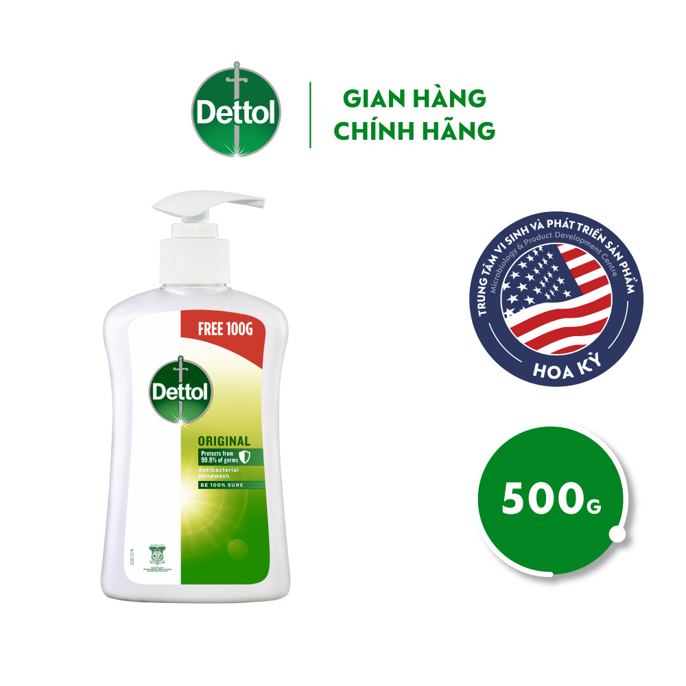 Nước rửa tay diệt khuẩn Dettol - Chai 500g