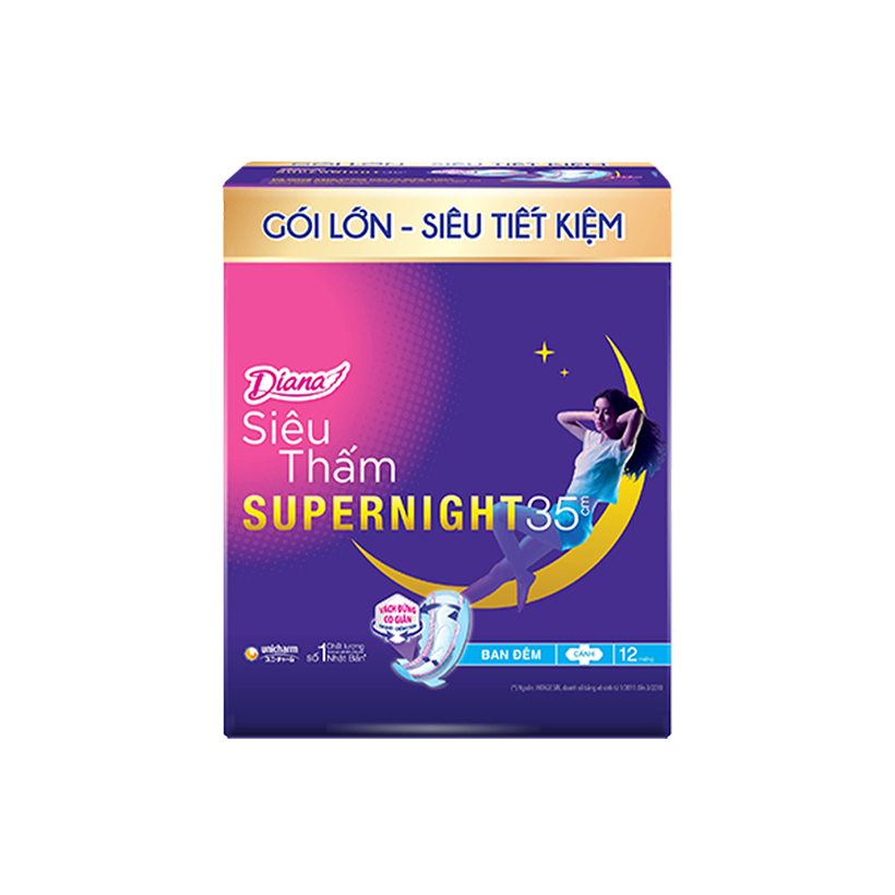 Combo Diana Super Night 35cm + 3 Siêu thấm Cool Fresh + Sensi Cool hàng ngày tặng 1 đèn ngủ silicon cao cấp - Giao ngẫu nhiên