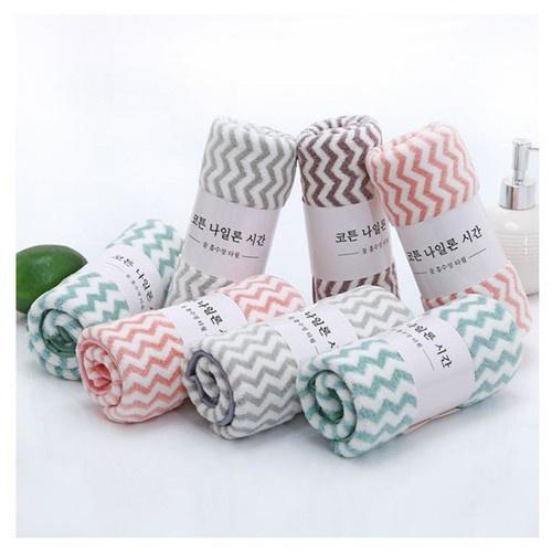 Set 5 Khăn Mặt Lông Cừu Xuất Hàn Cao Cấp Siêu Mền Mịn Thấm Hút Tốt