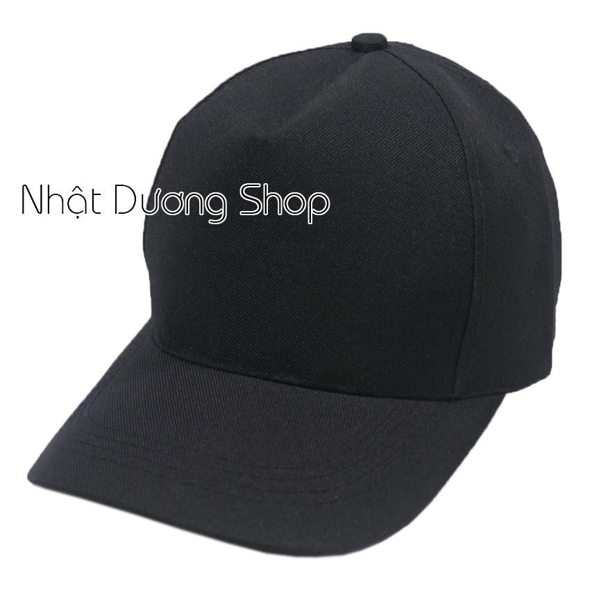 Nón kết không thêu 5 múi - Đen thích hợp cho cả nam và nữ, chất liệu vải Cotton thoáng mát