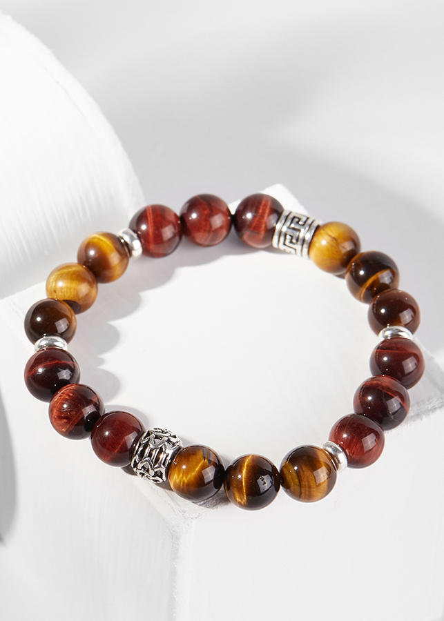 Vòng tay thạch anh mắt hổ phối hình trụ Ngọc Quý Gemstones