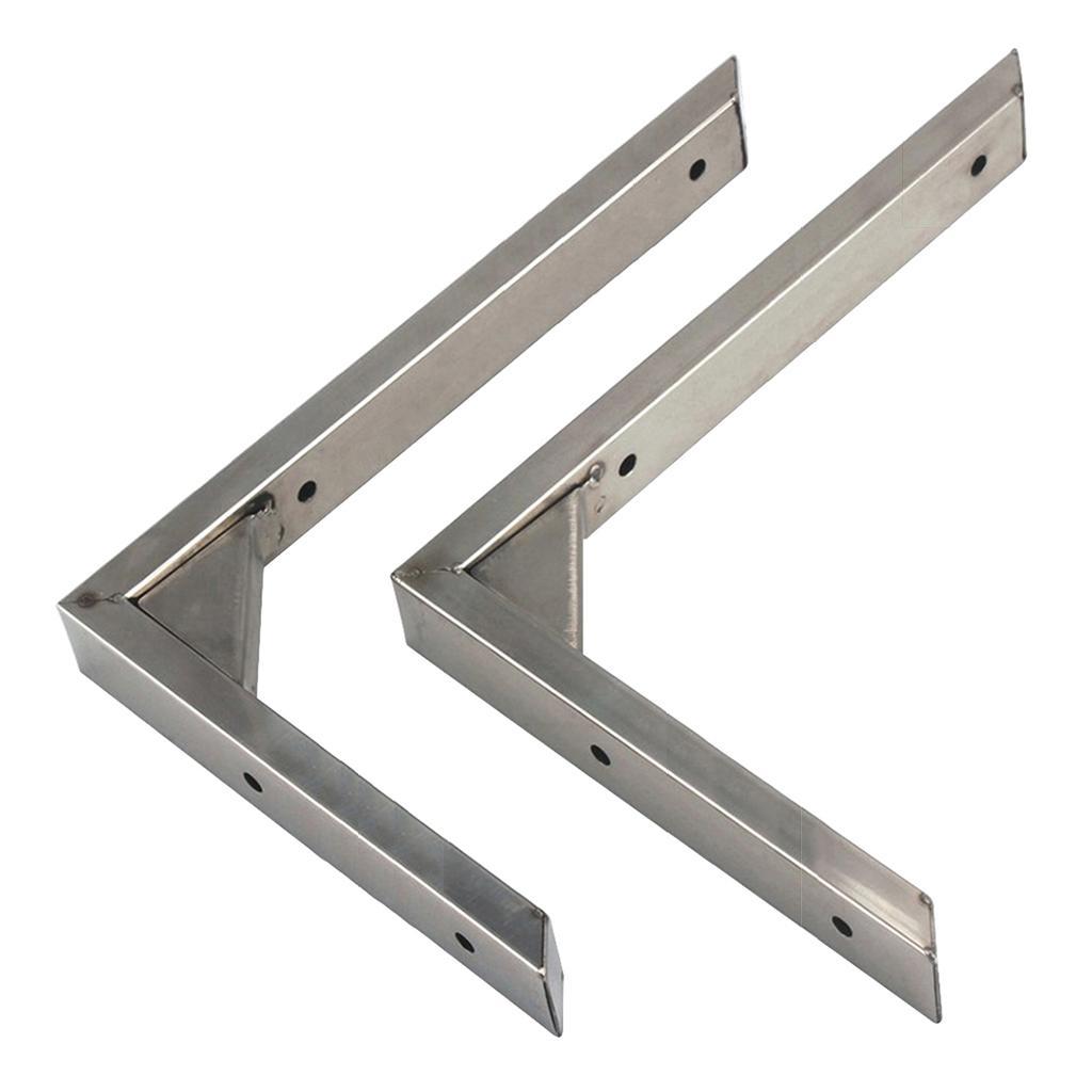 3X 2 Pcs Stainless steel Triangular Corner Wall Shelf Bracket Holder 12 inch