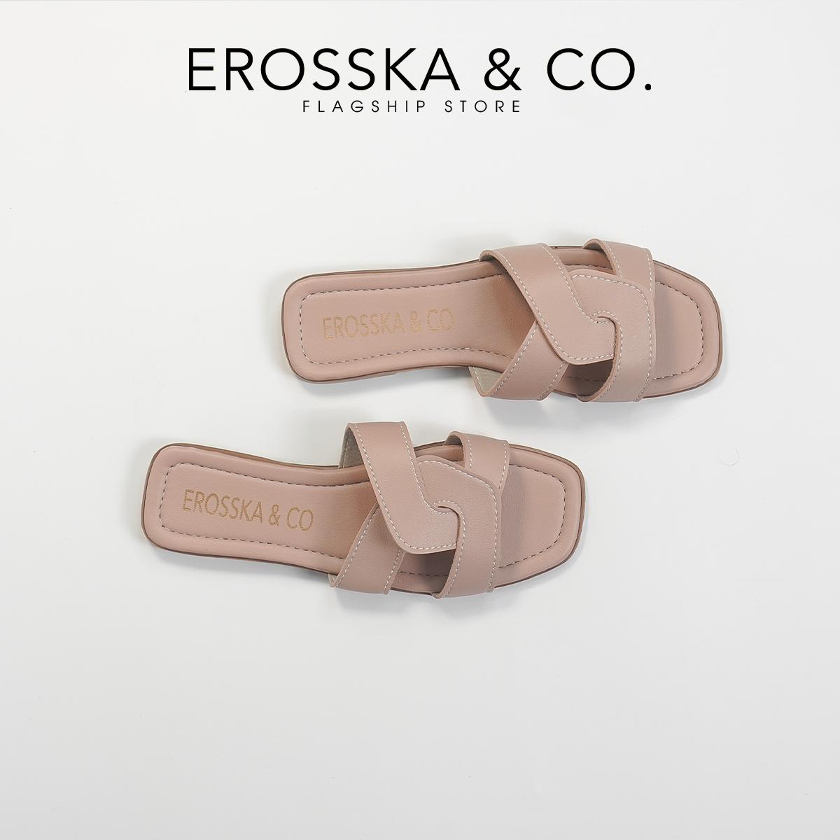 Erosska - Dép đế bệt nữ quai đan kiểu dáng đơn giản - DE064