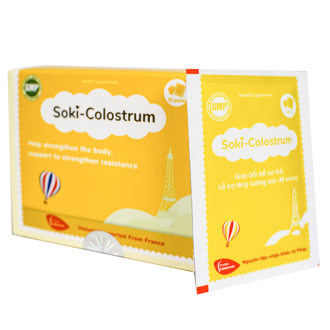 SOKI COLOSTRUM - TĂNG CƯỜNG ĐỀ KHÁNG CHO TRẺ