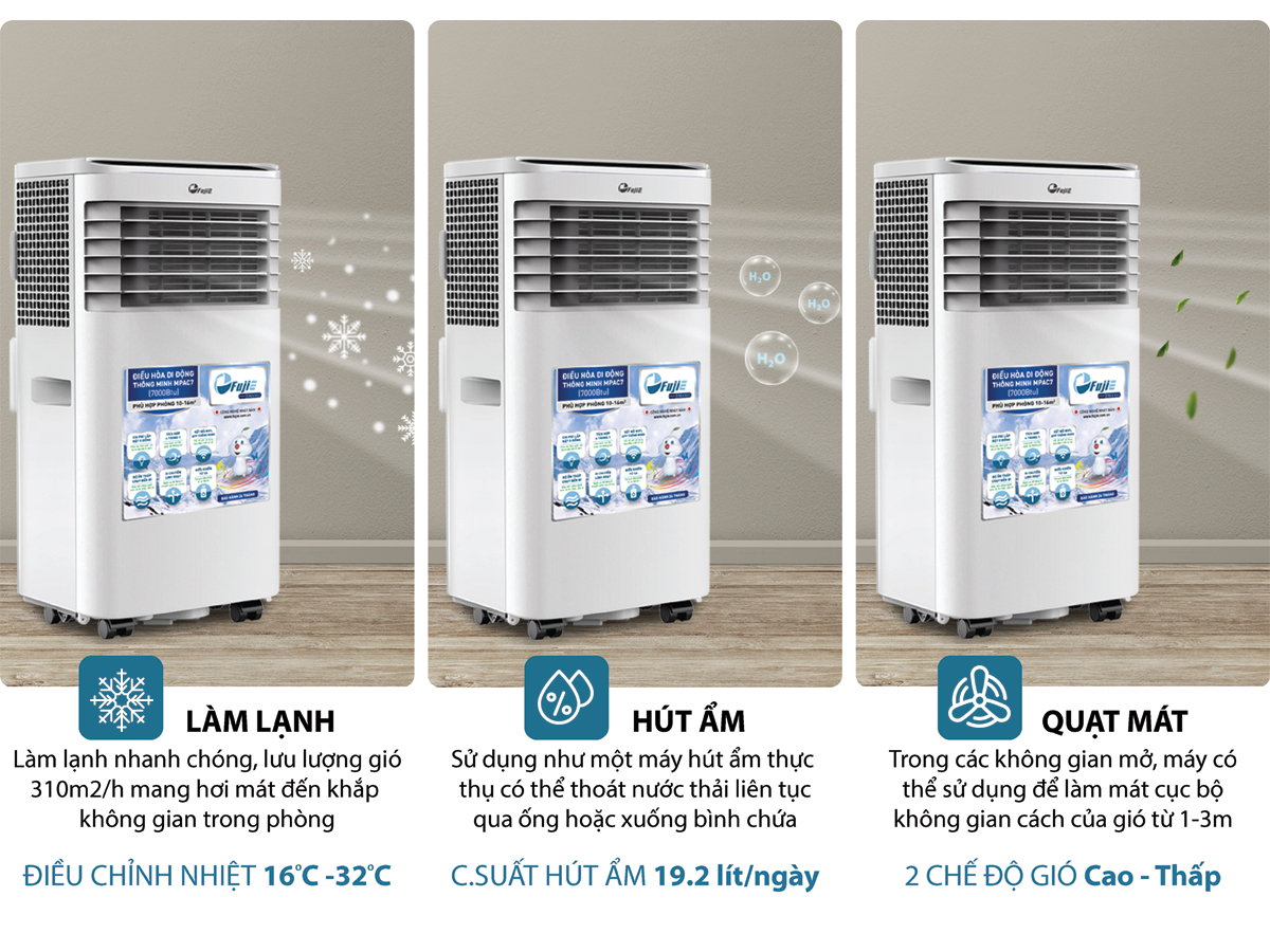 Máy điều hòa di động thông minh FujiE MPAC7 -  Hàng chính hãng