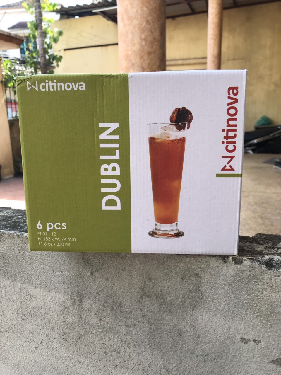 Bộ 6 ly thủy tinh cao cấp uống sinh tố, nước ép, đựng kem_330ml
