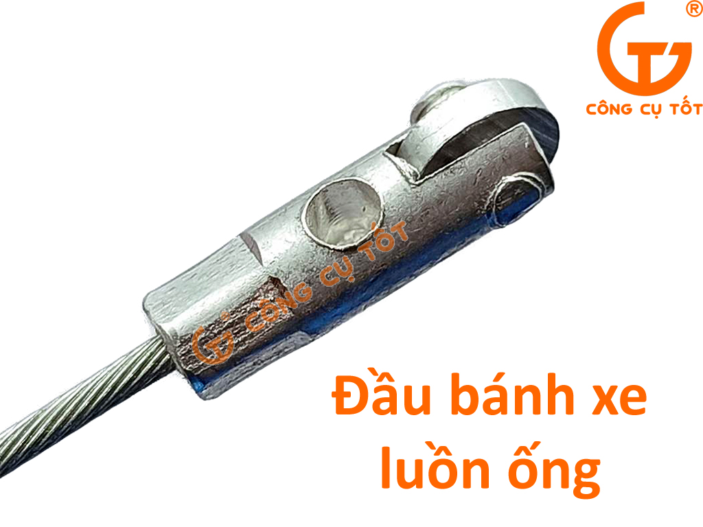 Dây mồi luồn ống lõi thép 1.2 ly vỏ xanh đầu bánh xe dài 30m