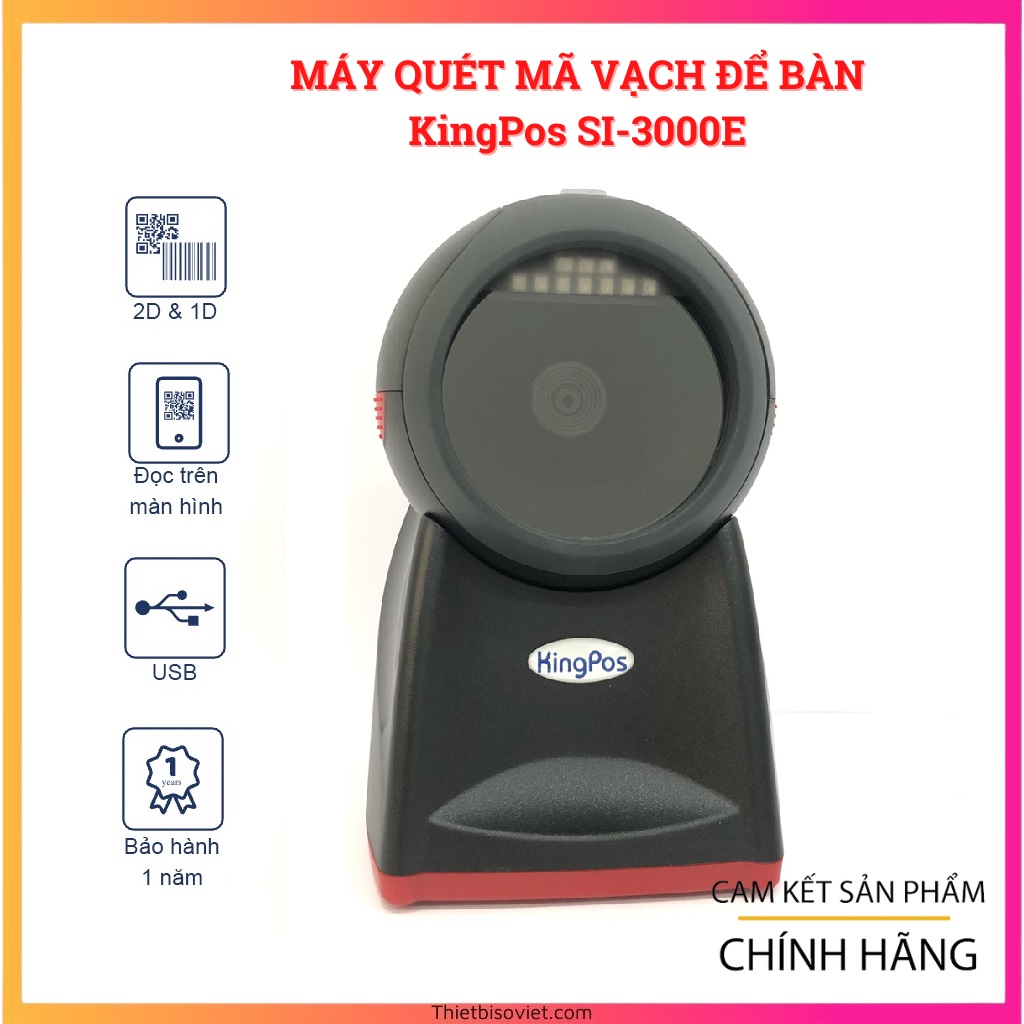 Máy quét mã vạch 2D KingPOS SI-3000E (Hàng Chính Hãng)