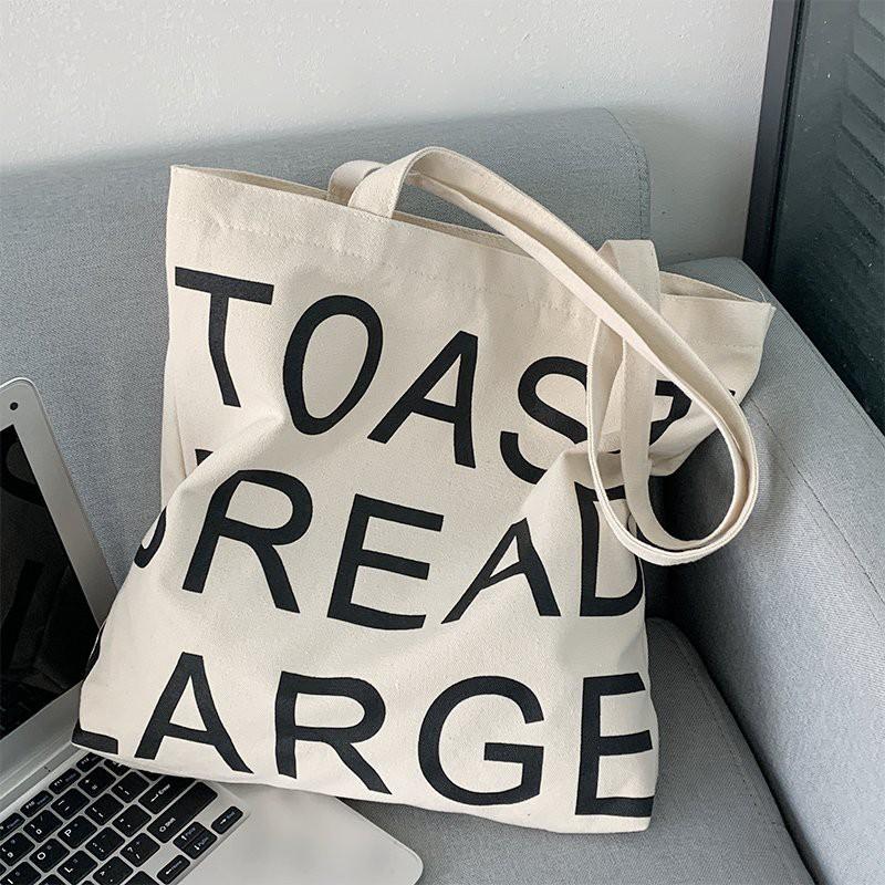 Túi tote vải đeo vai TOAST BREAD LARGE phong cách Hàn Quốc canvas bag giá rẻ đẹp đi học