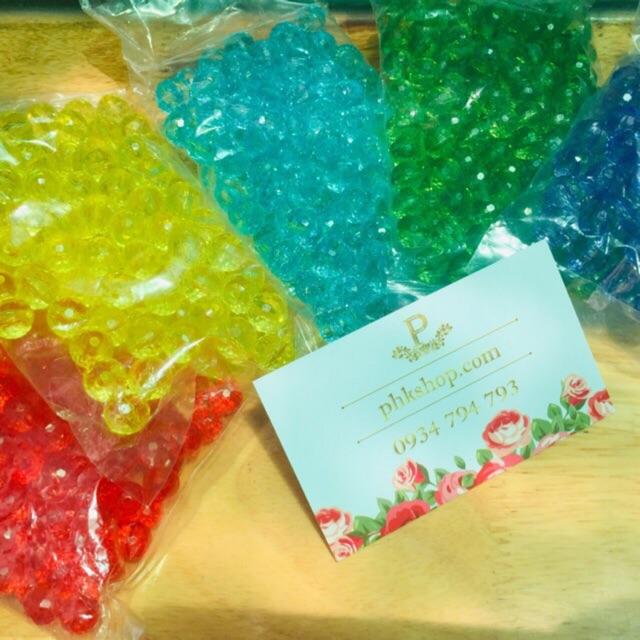 100grm pha lê nhựa 8li nguyên liệu trang trí phụ kiện HandMade có 5 màu