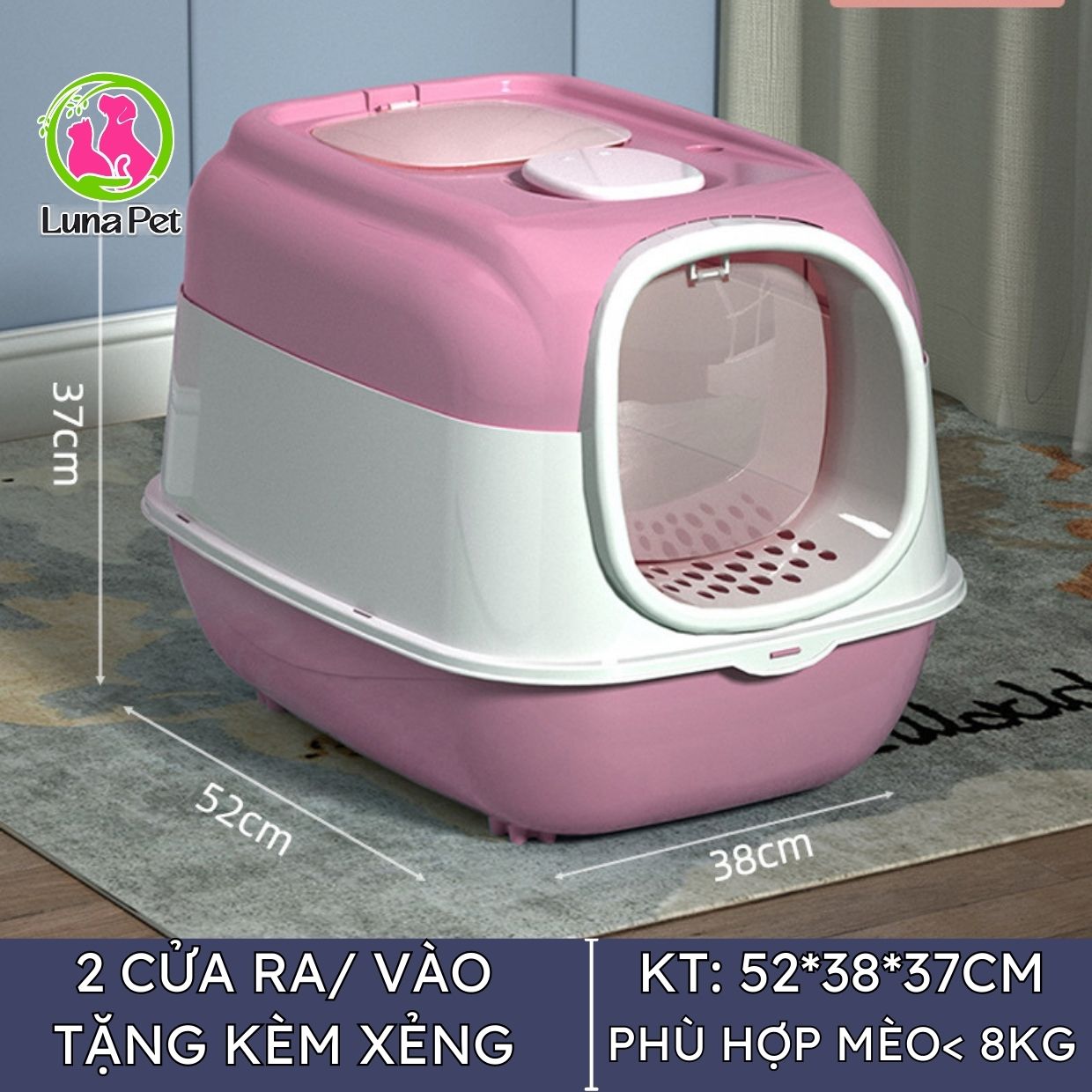 Nhà vệ sinh cho mèo có đèn khử khuẩn bằng tia UV- Nhà vệ sinh cho mèo lớn cỡ lớn