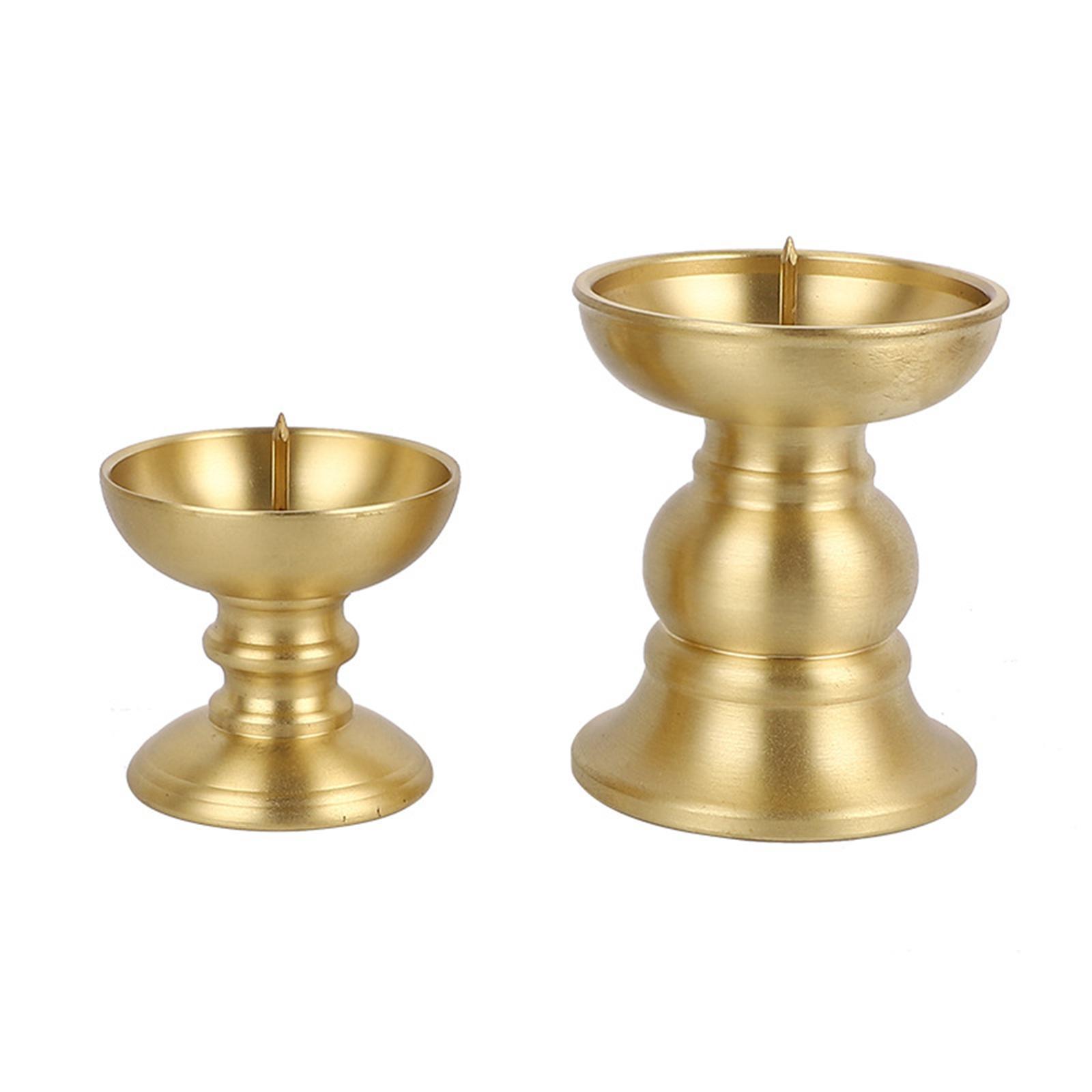 Copper Tealight Holder Candle Holder Buddhist Candlestick Desk Decorations