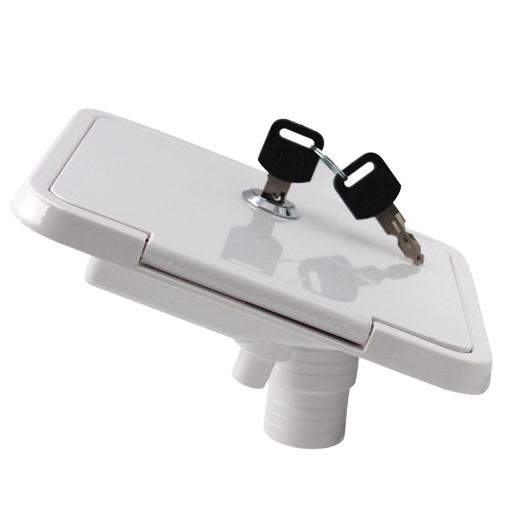 White Gravity City Water Inlet Fill The Bowl Hatch Lock RV Trailer # 1