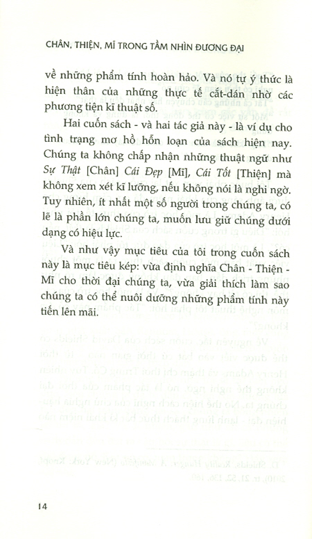 CHÂN THIỆN MỸ TRONG TẦM NHÌN ĐƯƠNG ĐẠI