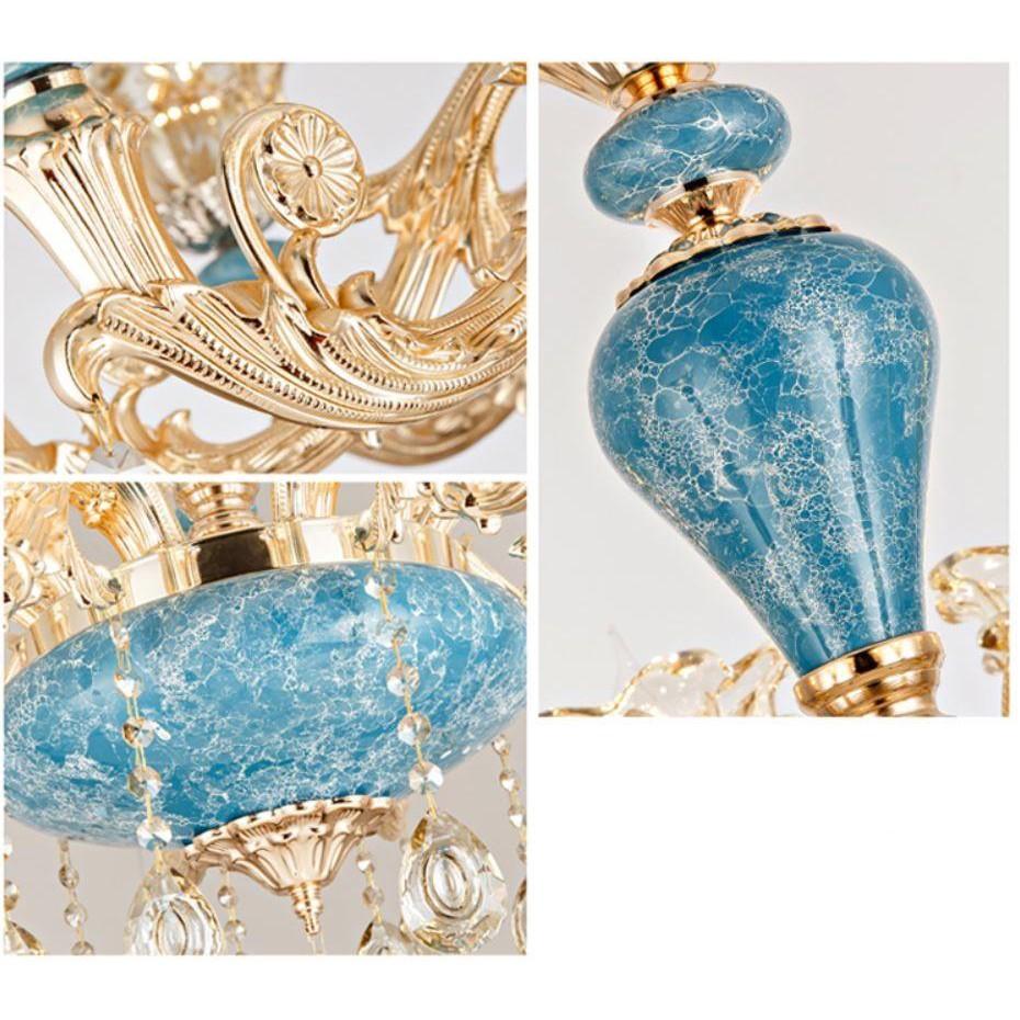 Đèn chùm trang trí ROYA phong cách Châu Âu hiện đại sang trọng loại 6,8,15 tay - Tặng kèm bóng LED đầy đủ