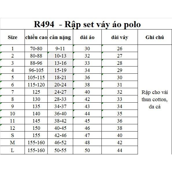 Rập Giấy A0 mã R494 - rập bộ váy bé (bản vẽ)