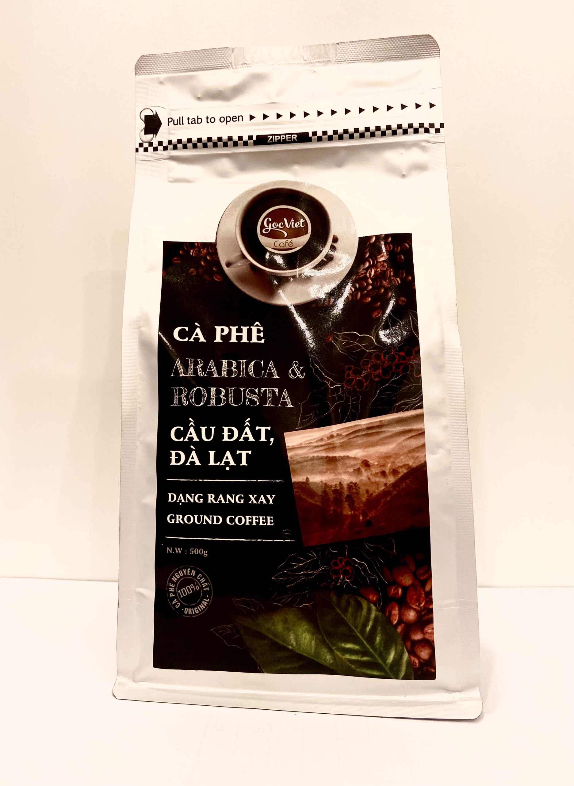 Cà phê Arabica & Robustar Cầu Đất, Đà Lạt dạng rang xay - 500 g