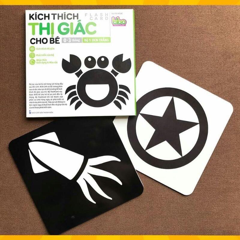 Set 4 bộ - 80 thẻ Flash Card Kích thích thị giác cho bé từ 0-36 tháng loại to