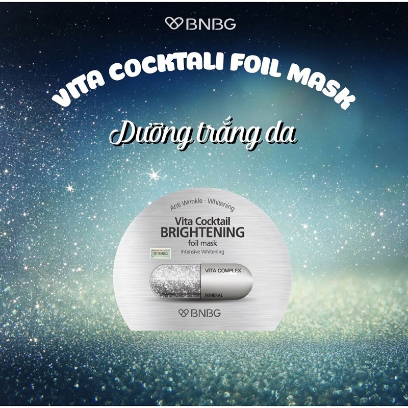 Mặt nạ dưỡng sáng da và làm mờ vết thâm BNBG Vita Cocktail Brightening Foil Mask - Intensive Brightening 30ml