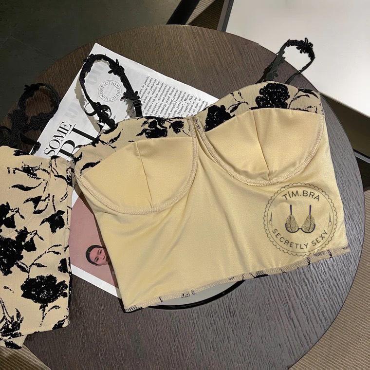 Áo 2 dây nữ hoa hồng có mút ngực sexy Tặng kèm choker, Áo croptop nữ nhún sau chất cotton mềm mịn M16