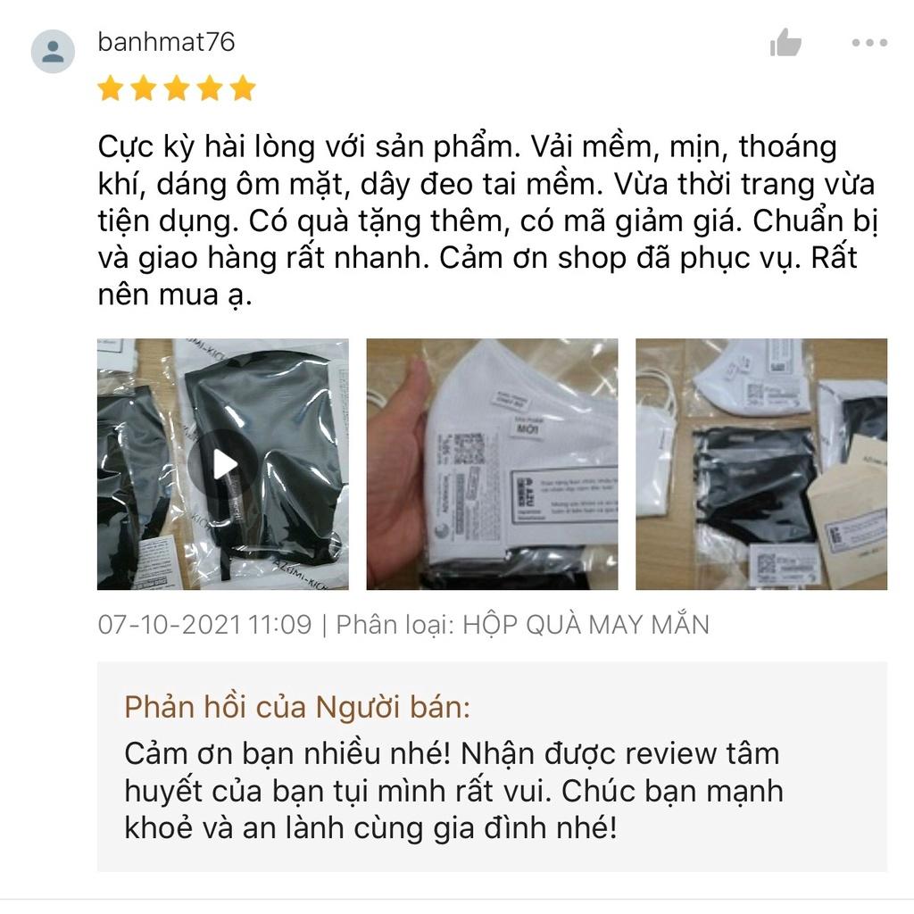 Khẩu trang vải cao cấp Azumikichi mua 5 TẶNG 1, dòng khau trang văn phòng LAVI màu xanh đen làm bằng vải thun cotton cao cấp giặt lại được - A3