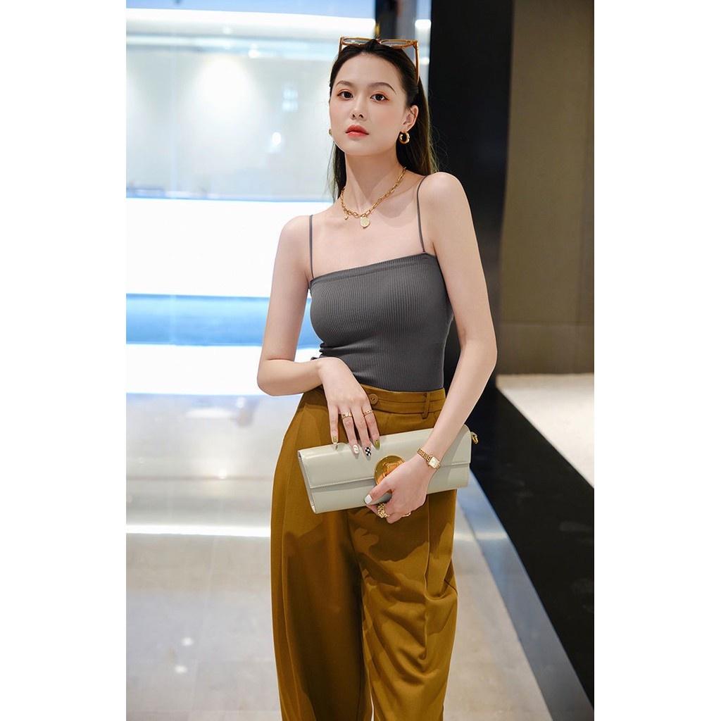 M67. (MIỄN SHIP) Áo bra nữ - Áo 2 dây nữ - áo hai dây thun gân có sẵn mút ngực phối đa phong cách siêu hot 2022