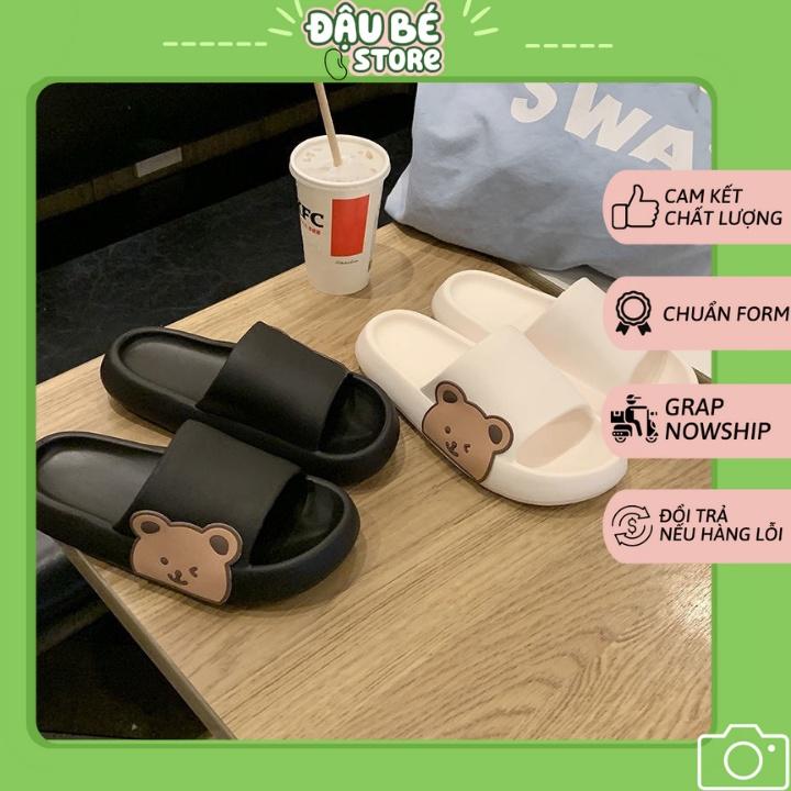Dép lê nữ quai ngang đế bánh mì hình gấu Ulzzang xinh xắn - dép lê nữ sang chảnh,dép thời trang -DAUBE-D041