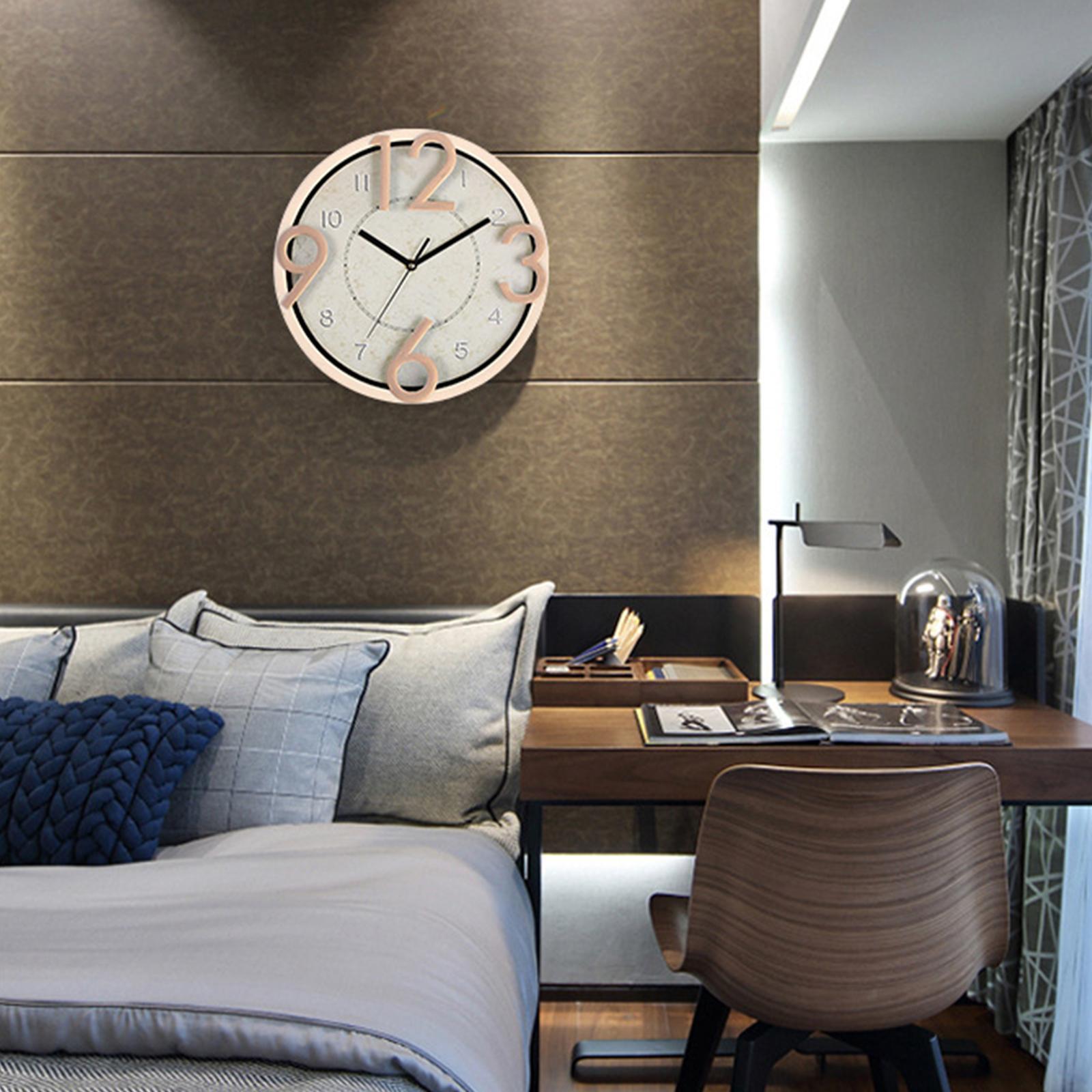 Modern 12 inch Wall Clock Battery Operated for Bedroom School Living Room