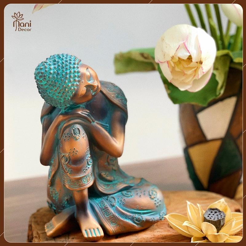 Tượng phật an nhiên giả đồng decor trang trí nhà cửa, sân vườn - MANI DECOR