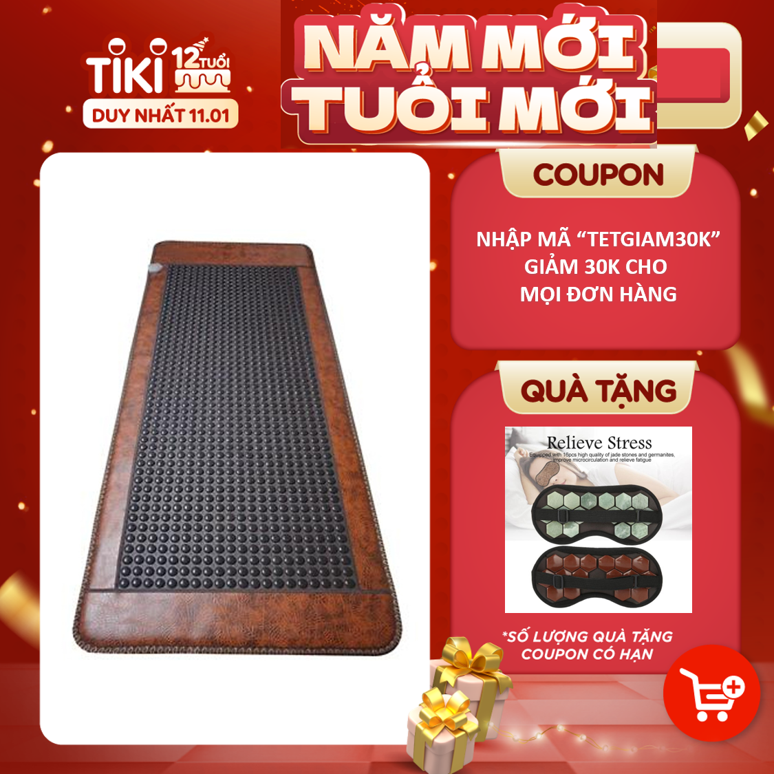 Thảm đá nóng hàn quốc 80x170 tặng thảo dược giảm đau nhức, giam mỡ