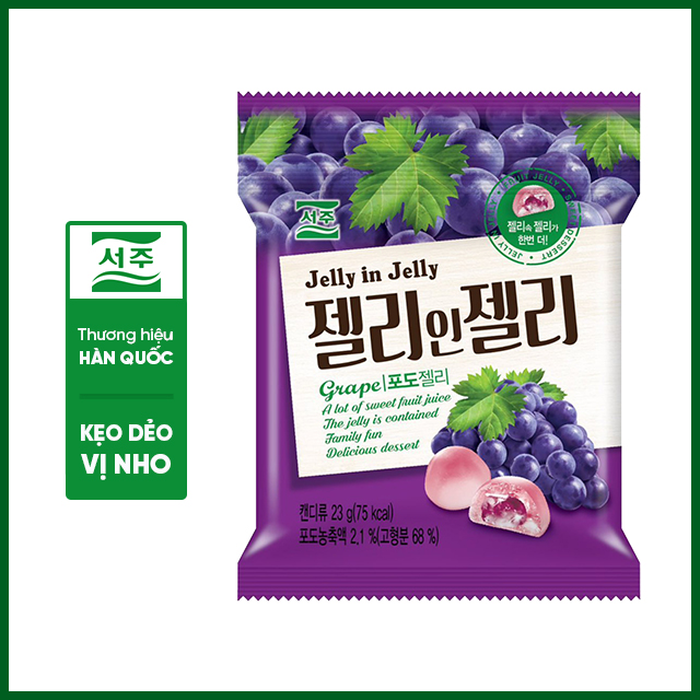 Kẹo dẻo trái cây vị nho Seoju Jelly in Jelly (23g)