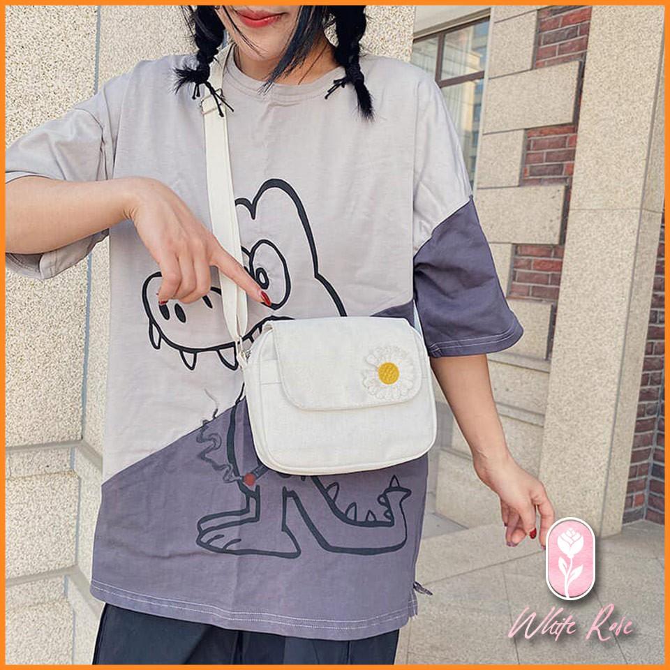 Túi Vải Canvas Họa Tiết Hoa Cúc