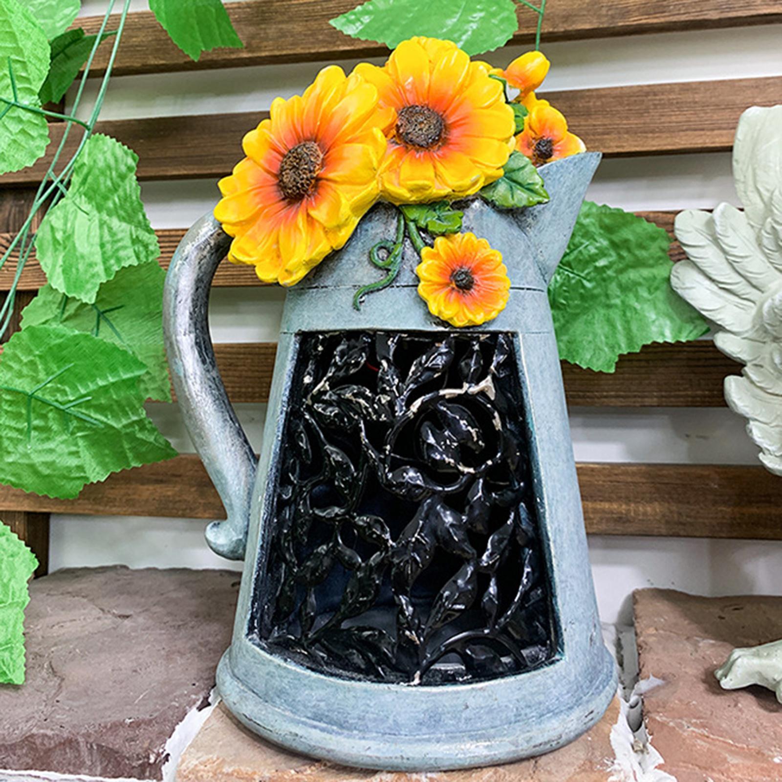 Solar Watering Can Lights Garden Statue Lights Resin Crafts for Lawn Decor