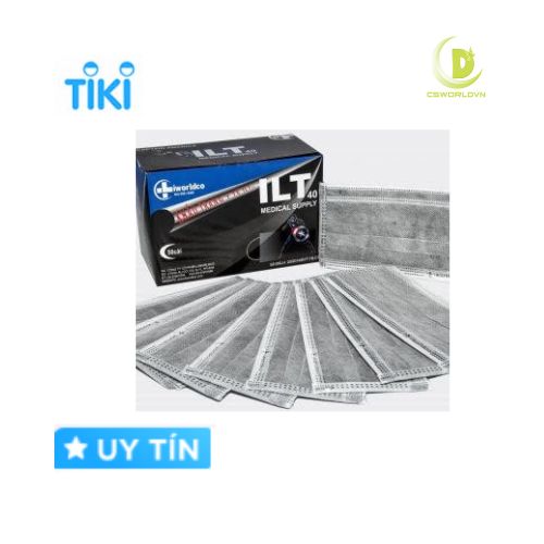 Khẩu trang y tế ILT Xanh 4 lớp kháng khuẩn - Hộp 50 cái