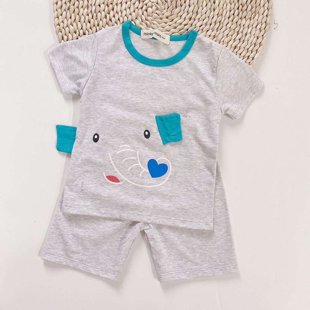 Bộ Cộc Cotton 100 % Hàng Minky Mom Họa Tiết Động Vật Có Tai Heo Hồng Cho Bé (8-18kg) (SP001424)