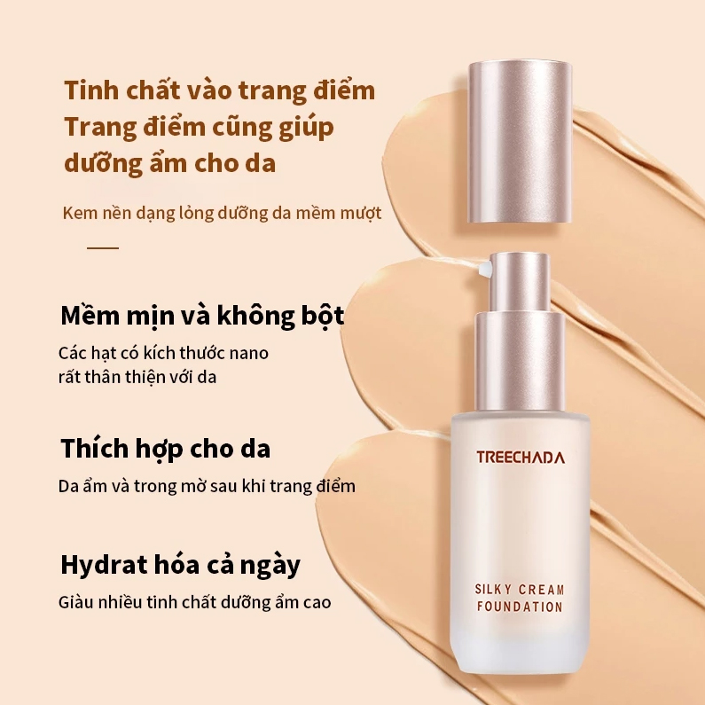 Kem Nền Treechada Silky Cream Che Khuyết Điểm Tự Nhiên Trong Suốt Dưỡng Ẩm Làm Sáng Màu Da Thái Lan 30ml