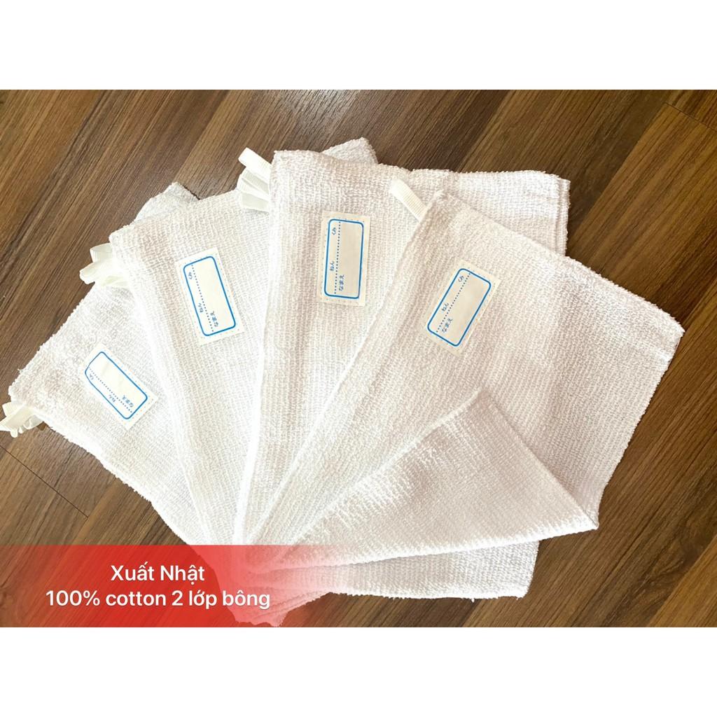 Khăn lau tay 100% cotton hàng 2 lớp dày dặn, không xổ lông thấm hút tốt hàng Việt Nam xuất Nhật KT 20x30cm