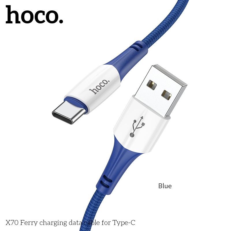 Dây cáp sạc nhanh, truyền dữ liệu USB to Type-C HOCO X70 Sạc Nhanh 3A dùng cho Samsung S21, Xiaomi ,Realme, Poco X3, Huawei,...Android -Hàng chính hãng