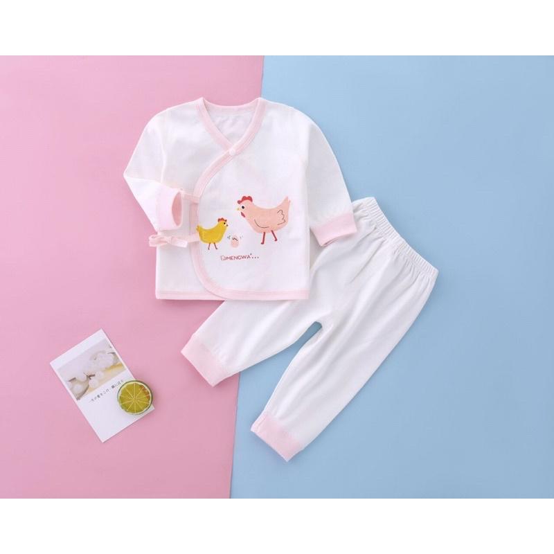 Bộ Đồ Cotton Thun Lạnh Loại 1 Cho Bé 0-2 Tuổi