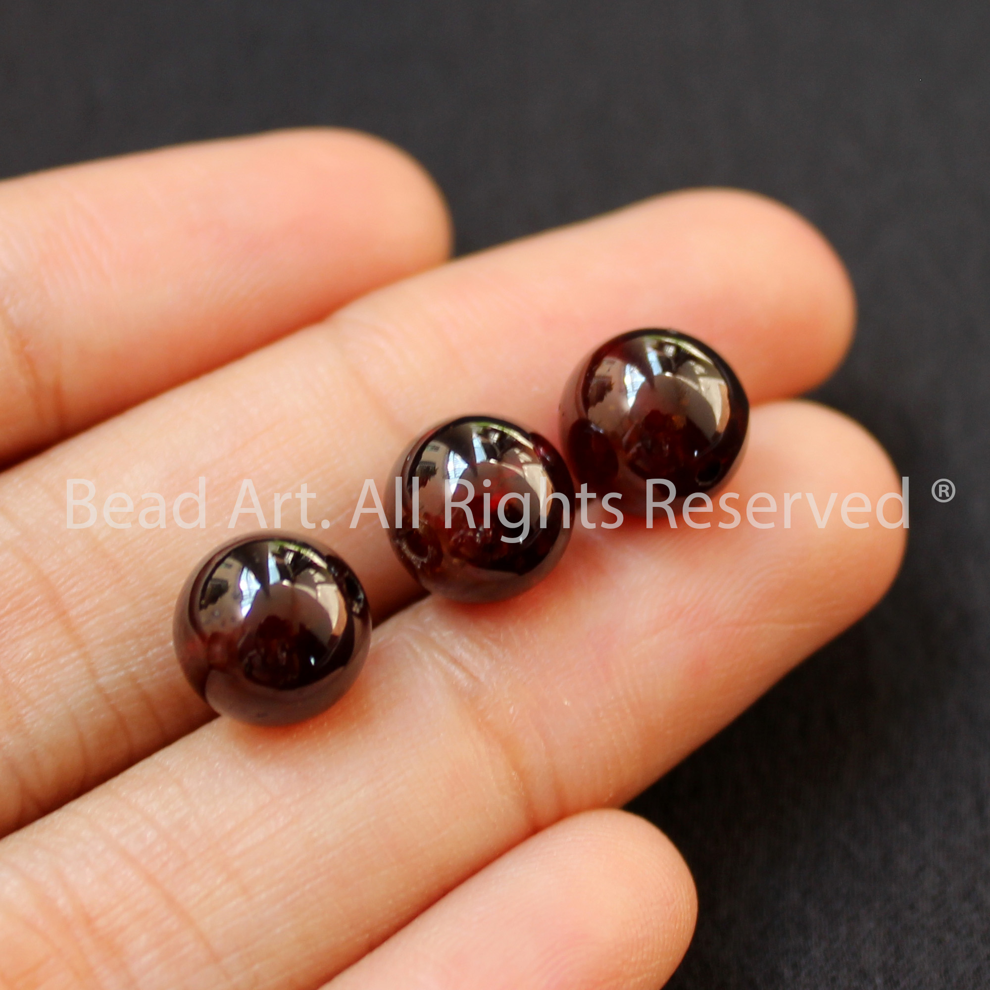 Vòng Cổ Đá Garnet Tự Nhiên Dạng Tròn 7.8-8mm Loại AA, Đá Phong Thuỷ, Chuỗi Hạt, Mệnh Hoả, Thổ - Bead Art