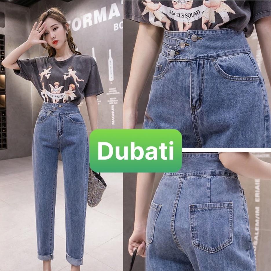 QUẦN JEAN NỮ BAGGY LƯNG CAO NÂNG MÔNG EO BẢN TO 3 CÚC SANG CHẢNH NEW VIPP- DB 295- DUBATI FASHION
