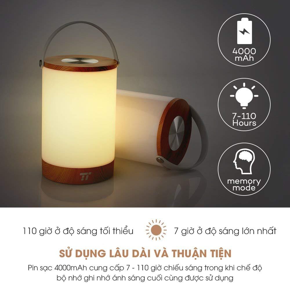 Đèn ngủ LED di động đổi màu TaoTronics TT-DL033, pin 4000mAh, ánh sáng 360 độ - Chính hãng