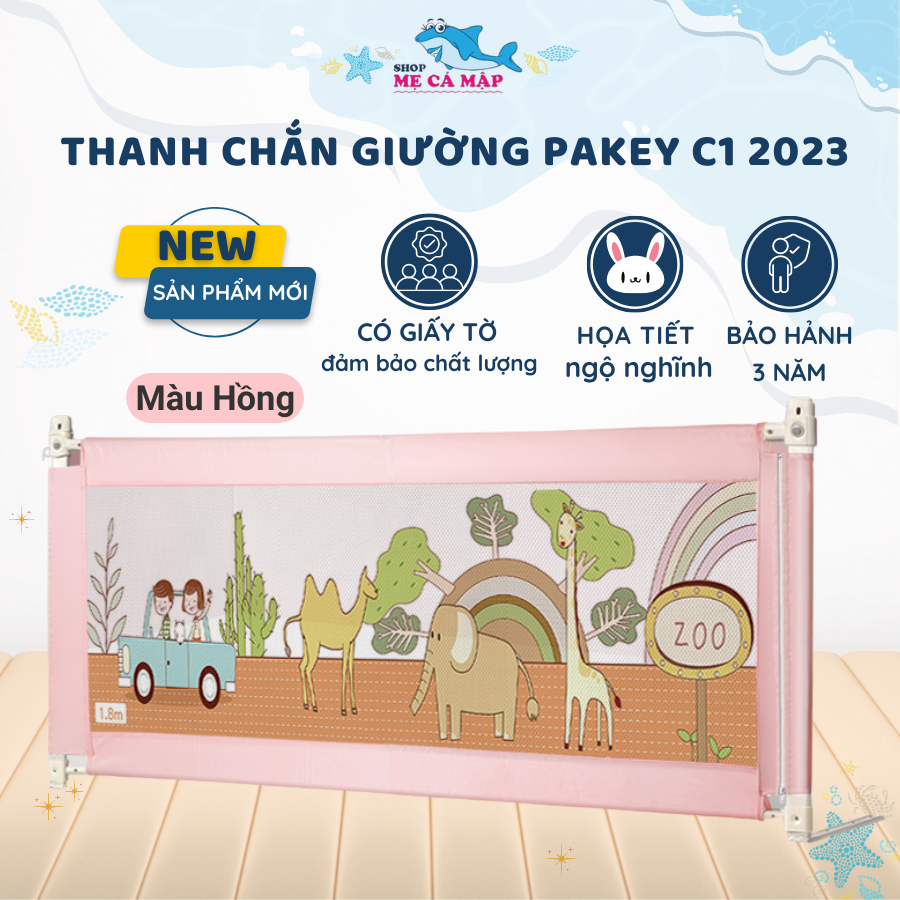 Thanh Chắn Giường PAKEY C1 Mẫu Mới Rẻ Nhất Thị Trường, Thanh Chắn Giường Cho Bé Họa Tiết Ngộ Nghĩnh