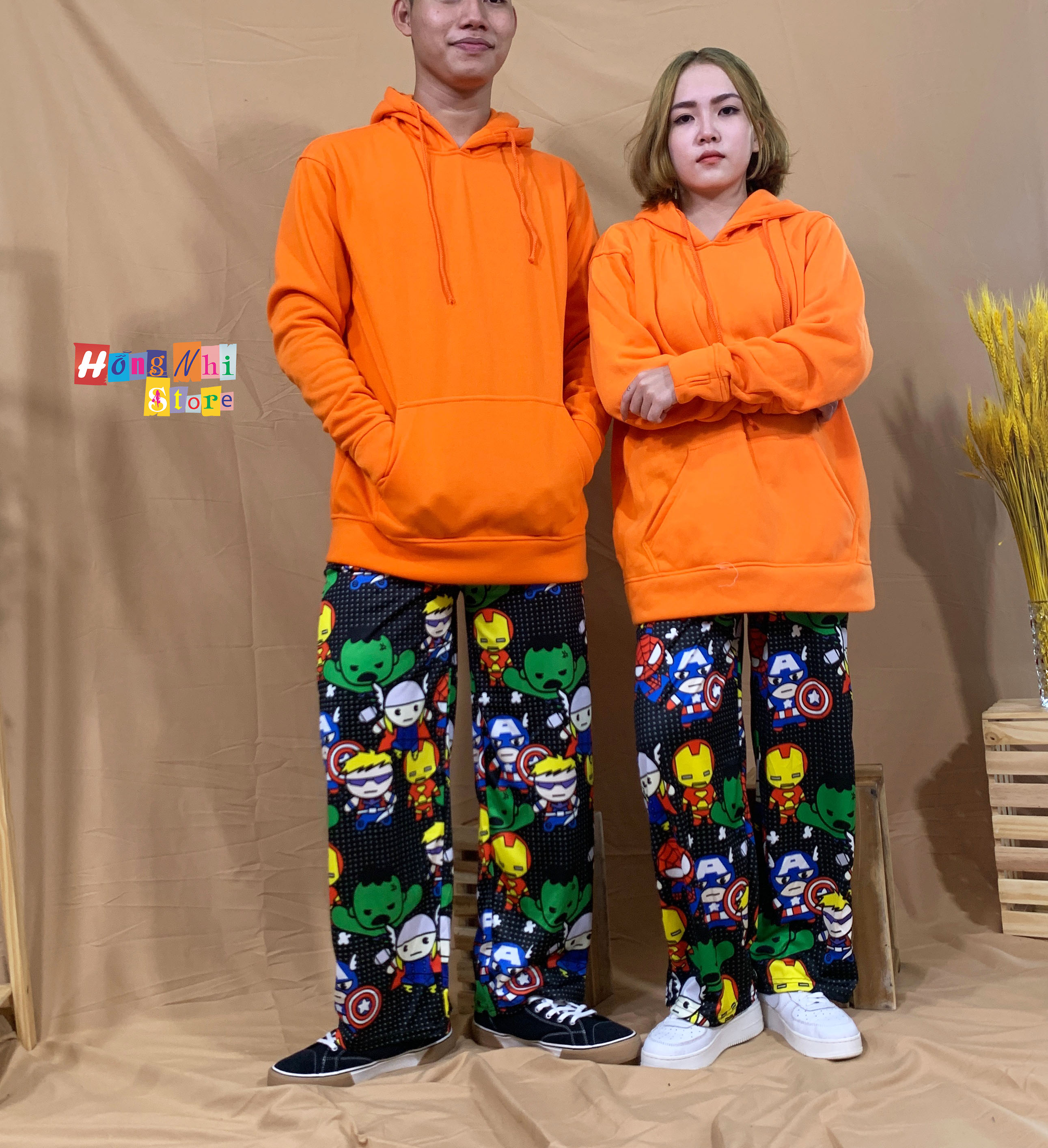 Áo Hoodie Trơn Màu Cam Cao Cấp Dáng Rộng Unisex Nam Nữ Mặc Được - MM - M