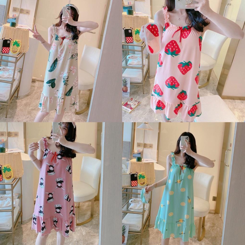 Váy ngủ 2 dây đuôi cá có đệm ngực V2D88