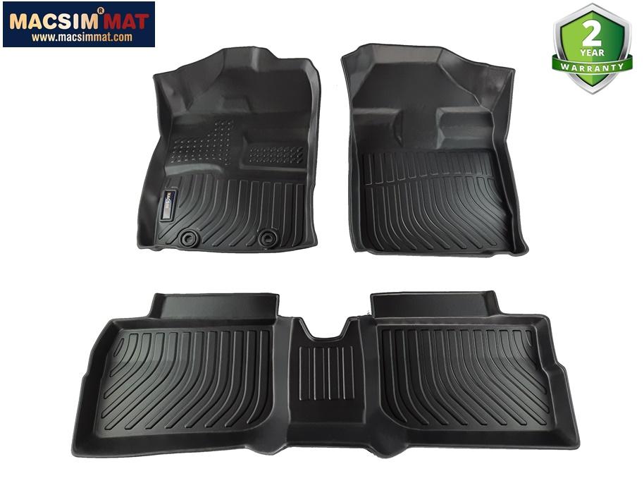 Thảm lót sàn xe Toytota Wigo 2017-2020 Nhãn hiệu Macsim chất liệu nhựa TPV cao cấp màu đen