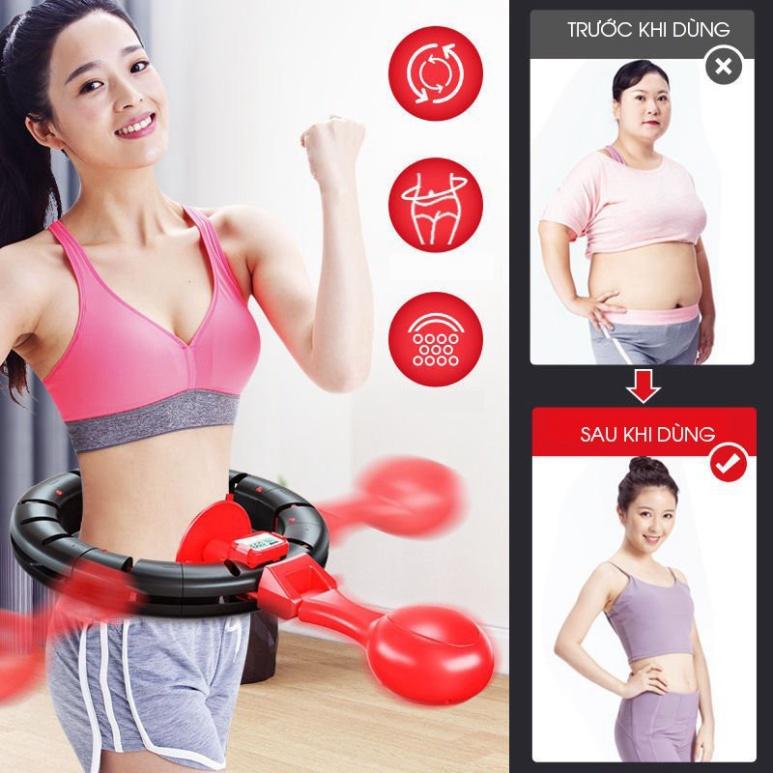 Vòng lắc eo HULA HOOP quả cát thông minh, Vòng lắc eo tự đếm đốt mỡ siêu nhanh