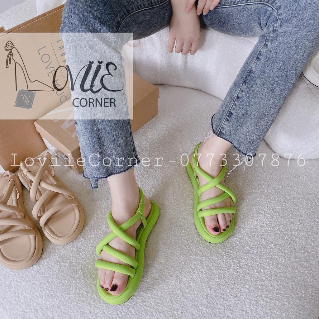 SANDAL XUỒNG LOVIIECORNER - GIÀY NỮ THỜI TRANG PHONG CÁCH HIỆN ĐẠI QUAI PHỒNG ĐẾ BẰNG S220835