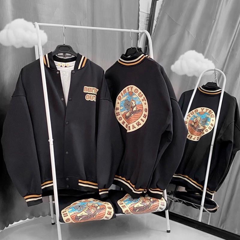 Áo bomber chữ Dirty Out hình thật