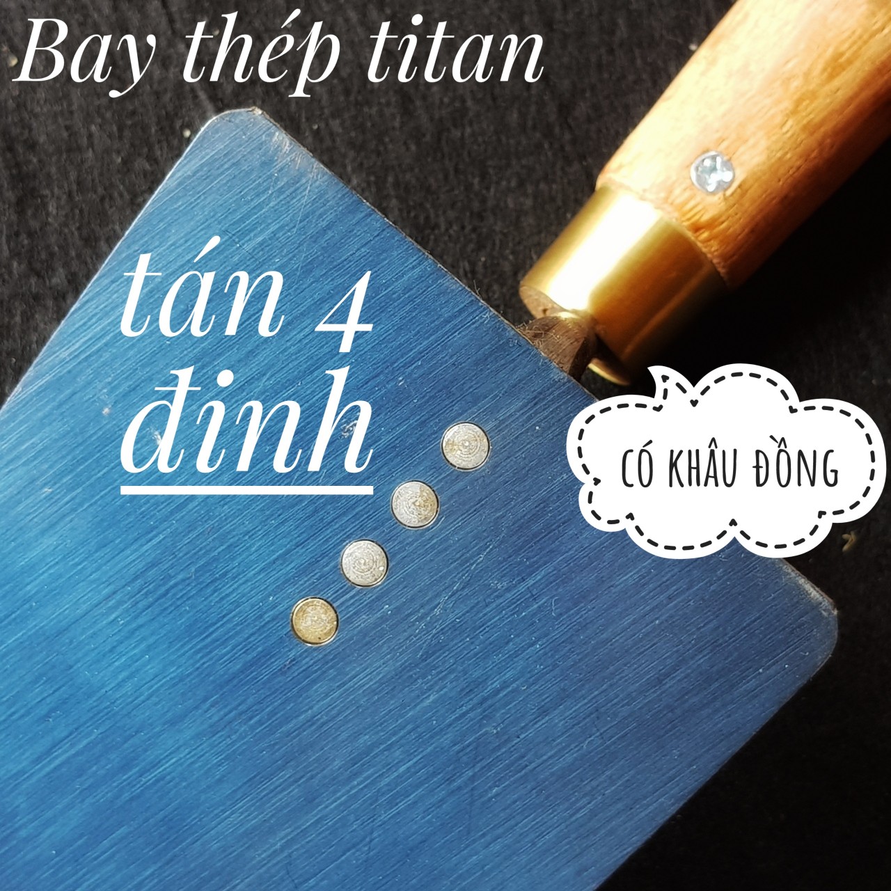 Bay xây dựng Bay thép xanh TITAN, bay làm vườn, bay cao cấp, bay thợ hồ, dụng cụ xây dựng